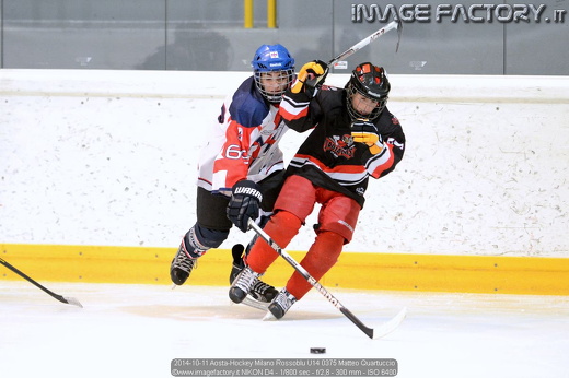 2014-10-11 Aosta-Hockey Milano Rossoblu U14 0375 Matteo Quartuccio